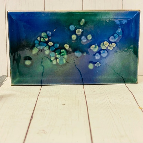 Vintage Collectible Enamel And Brass Handcrafted Trinket Jewelry Box - Picture 3 of 5